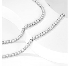 Luxval 테니스 목걸이 여성을위한 14K 골드 도금 라인 석 나비 초커 목걸이 Dainty 지르코니아 컷 가짜 다이아몬드 체인 3mm