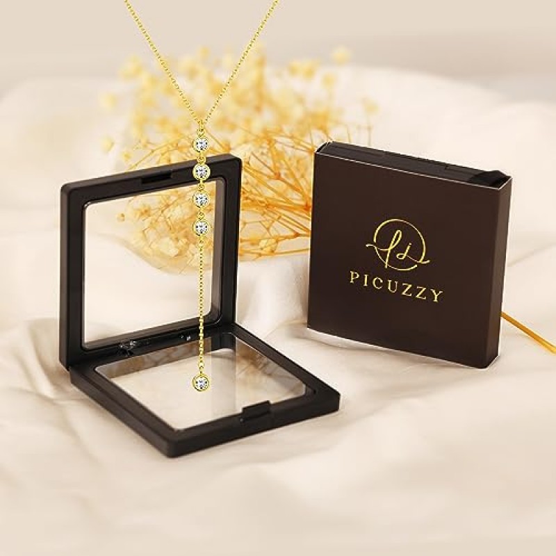 Picuzzy Lariat 여성용 골드 목걸이, 여성용 고상한 14k 골드 도금/실버 롱 목걸이 트렌디한 계층 Y 목걸이 큐빅 지르코니아 펜던트 목걸이 여성용 심플한 골드 쥬얼리 소녀 선물