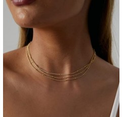 Sewyer 여성을위한 14K 골드 도금 초커 목걸이 Dainty Coin Chain Chokers 간단한 조명 볼트 Fishbone 목걸이 매일 보석 선물