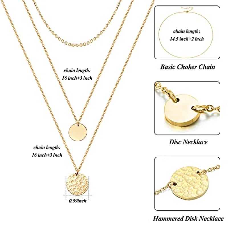 Estendly Dainty Gold Layered Bar Neckalce Moon 펜던트 Lariat Y 목걸이 여성을위한 14K 골드 단순 목걸이