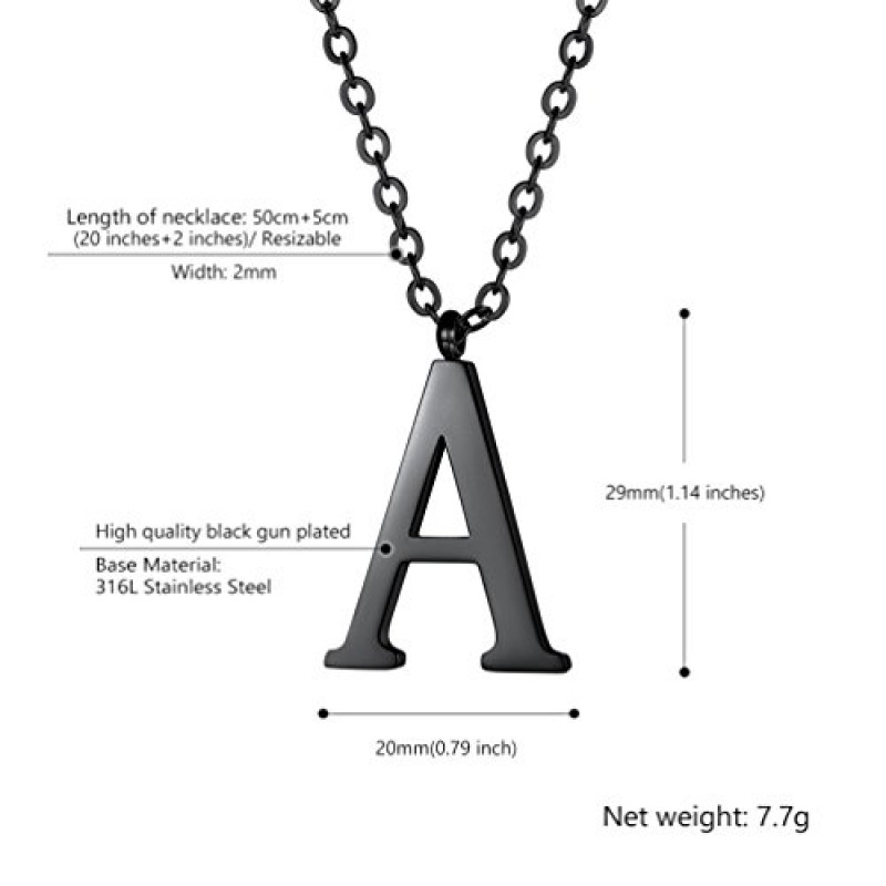 PROSTEEL 트렌디한 이니셜 이름 맞춤형 목걸이(20