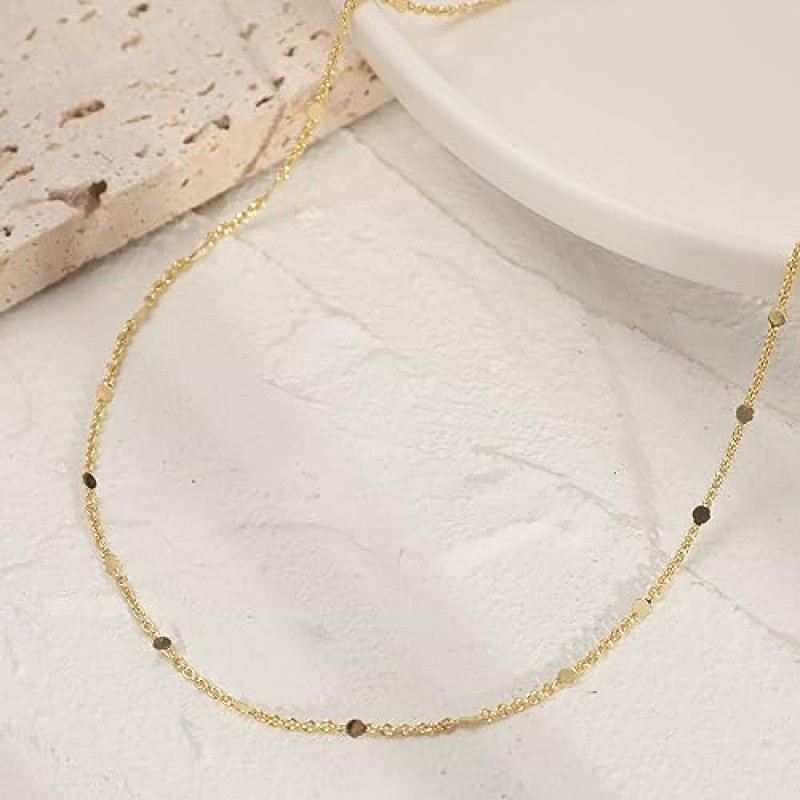 여성을위한 ASCOMY 실버 목걸이 Dainty Silver Choker 14K 실버 도금 초커 여성을위한 미니멀리스트 보석 선물 소녀