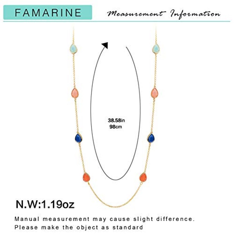 FAMARINE 여러 가지 빛깔의 수지 페르시 체인 긴 산란 목걸이 팔찌 귀걸이 여자 여자, 레드 블루 그린 오렌지