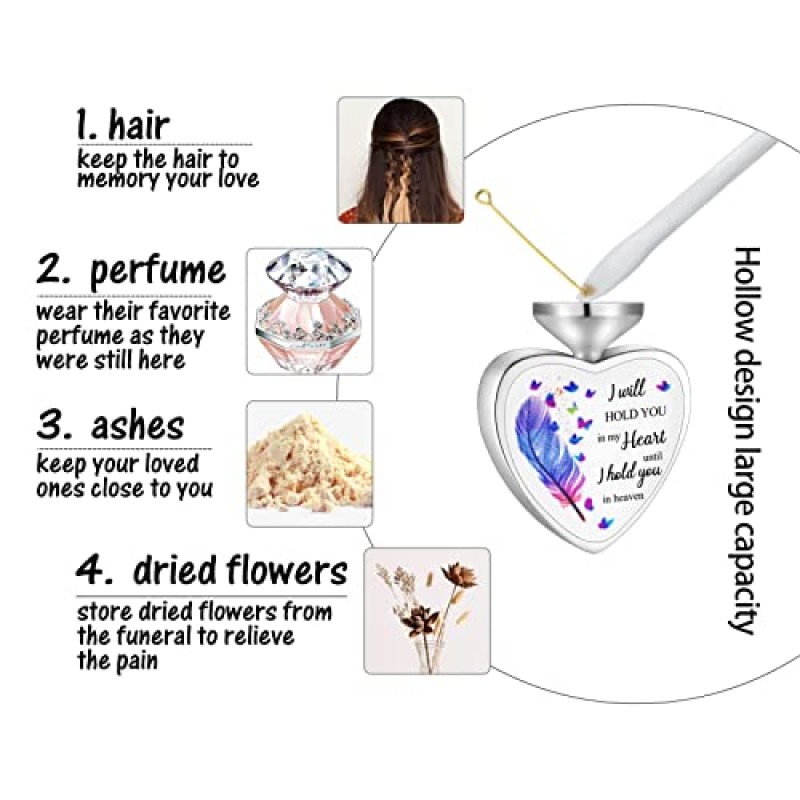 유골을위한 Dletay 심장 Urn 목걸이 탄생석 유골을위한 화장 보석 아빠의 소녀 애쉬 목걸이 기념 애쉬 홀더