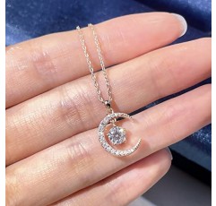 TIANYU 보석 여성을위한 0.5 Ct Moissanite 목걸이 S925 스털링 실버 옐로우 골드 도금 펜던트 목걸이 DF VVS 컬러 Moisanite 다이아몬드 목걸이 쥬얼리 선물 소녀 체인 16 + 2 In