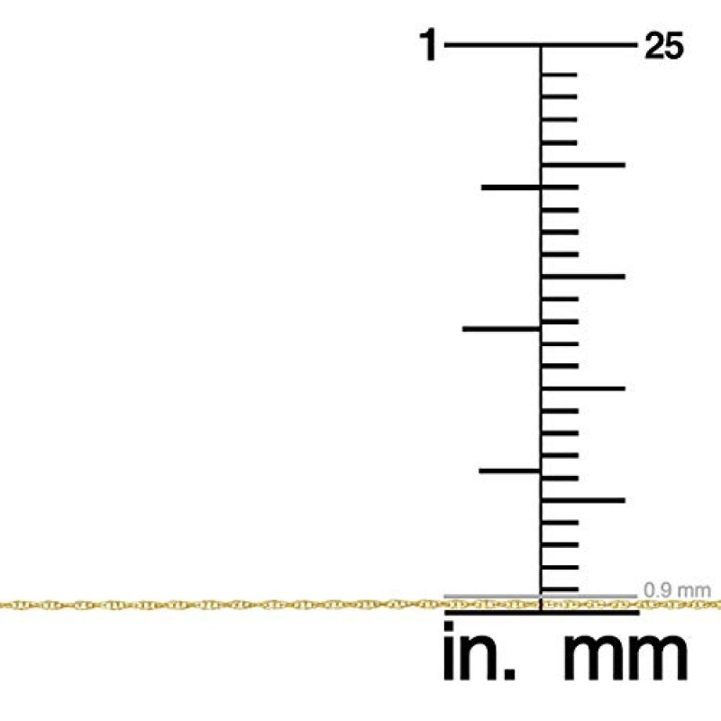 Kooljewelry 여성용 리얼 14k 옐로우 골드 로프 체인 펜던트 목걸이(0.7mm, 0.9mm, 1mm, 1.3mm 또는 1.5mm)