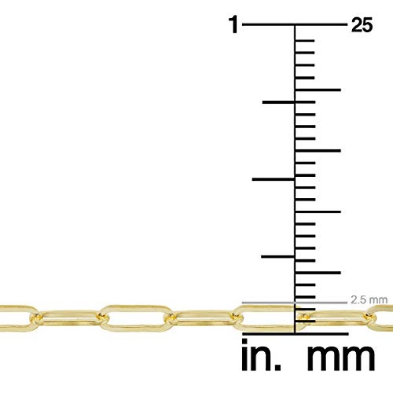 여성용 솔리드 14k 옐로우 골드 충전 2.5mm 클립 체인 목걸이 미니멀리스트 쥬얼리(16, 18, 20, 24 30 또는 36인치)
