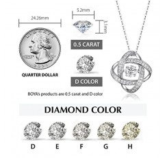 Boya Moissanite 플로팅 다이아몬드 컷 목걸이 여성용 -18K 도금 스털링 실버 체인 펜던트, D 컬러 VVS1 댄스 쥬얼리, 여성용 어머니의 날 쥬얼리 선물 엄마/아내/자매