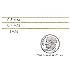 Honolulu Jewelry Company 14K 순금 0.7mm 박스 체인 목걸이, 16