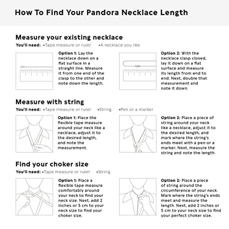 PANDORA Jewelry Moments 스네이크 체인 참 스털링 실버 목걸이, 19.7