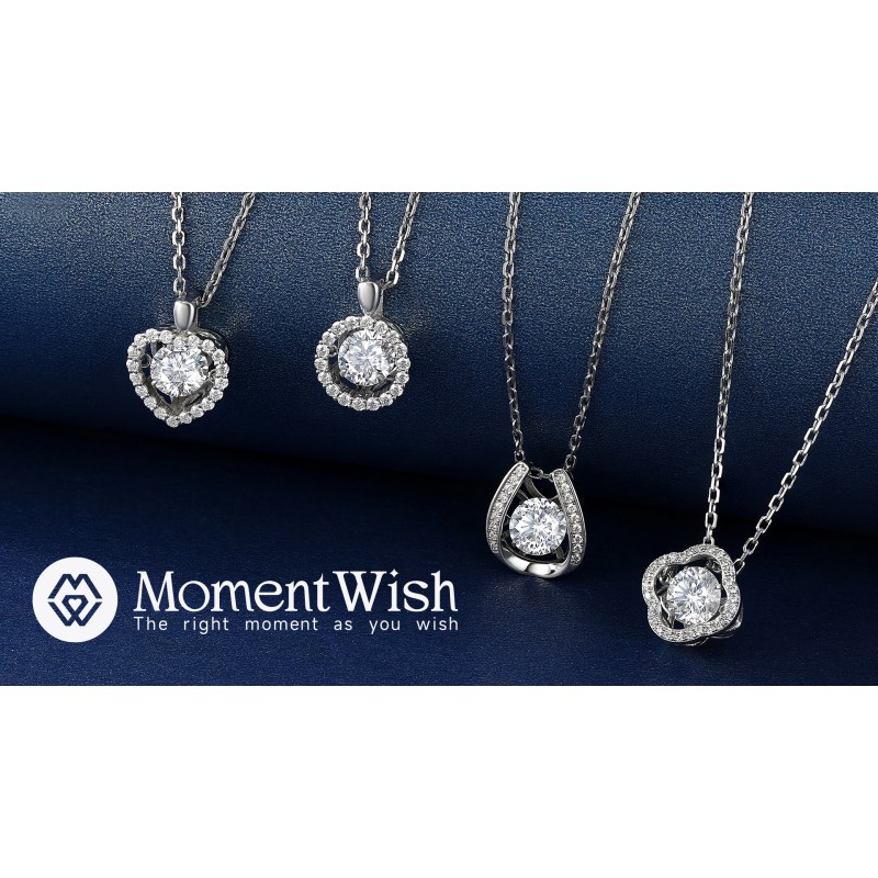 여성을 위한 MomentWish 하트 목걸이 선물, 그녀를 위한 스파클링 선물, 소녀를 위한 1캐럿 Moissanite 하트 펜던트, 기념일 어머니날 발렌타인 선물을 위한 925 스털링 실버 댄스 목걸이