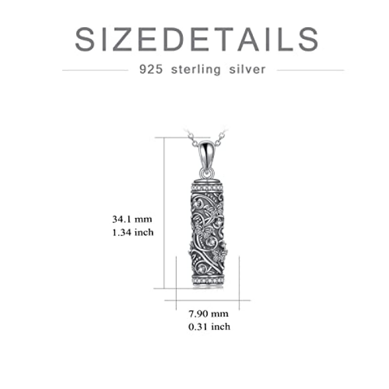 여성/남성을위한 유골을위한 TOUPOP Urn 목걸이 여성을위한 깔때기 필러 기념 보석 선물을위한 유골을위한 스털링 실버 화장 보석 소녀 유골 목걸이