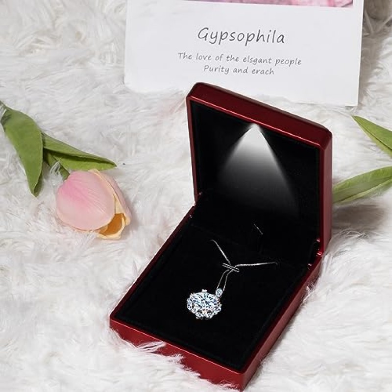 Moissanite 펜던트 목걸이 5CT 18K 화이트 골드 도금 실버 목걸이 Moissanite 다이아몬드 D 컬러 여성을위한 이상적인 컷 다이아몬드 목걸이 여성을위한 선물 엄마 여자 친구