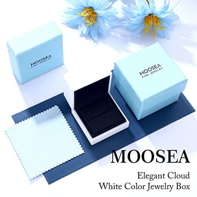 MOOSEA 여성용 1ct Moissanite 목걸이, 프린세스 컷 D 컬러 VVS1 Clarity Lab 제작 다이아몬드 목걸이 14K 화이트 옐로우 로즈 골드 Vermeil 클래식 Moissanite 펜던트 목걸이 여성용 보석 선물