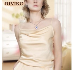 RIVIKO 하트 탄생석 목걸이 여성을 위한 선물, 925 스털링 실버 러브 하트 펜던트 목걸이 어머니의 날 발렌타인 크리스마스 생일 보석 선물 그녀의 여자 엄마 아내 여자 친구