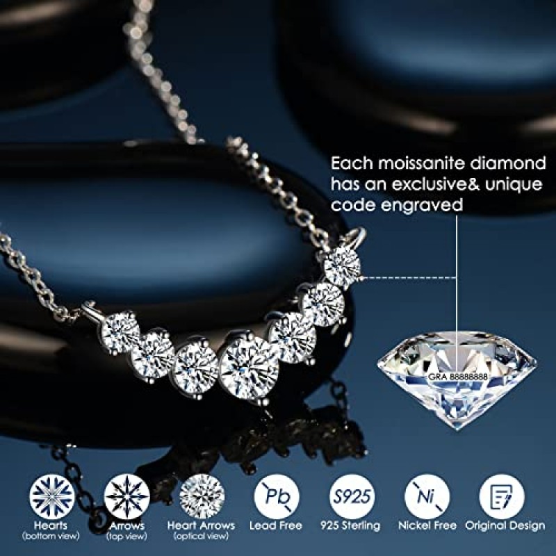 여성을위한 CNUGGCH 다이아몬드 펜던트 목걸이, Moissanite 목걸이 0.5Ct-5Ct, 아내를위한 기념일 생일 선물, Soulmate, 여성을위한 보석 선물 엄마 여자 친구 소녀 그녀