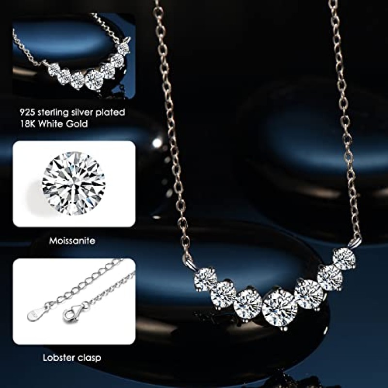 여성을위한 CNUGGCH 다이아몬드 펜던트 목걸이, Moissanite 목걸이 0.5Ct-5Ct, 아내를위한 기념일 생일 선물, Soulmate, 여성을위한 보석 선물 엄마 여자 친구 소녀 그녀