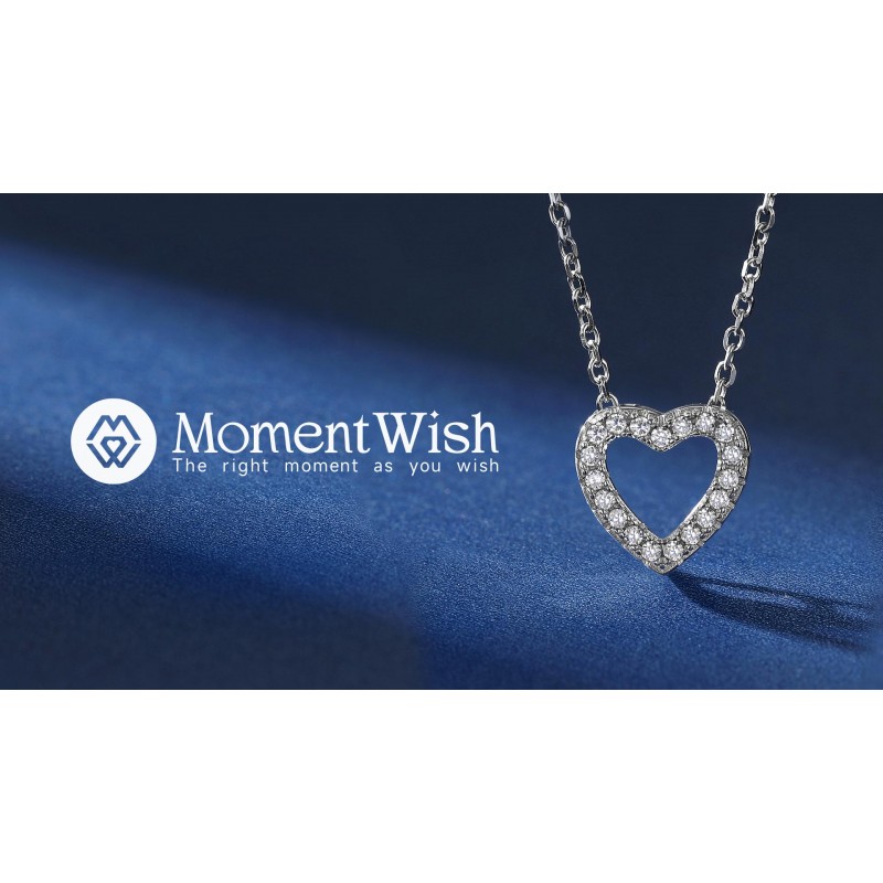 MomentWish 여성용 초기 하트 목걸이, 여성용 생일 선물 Moissanite 편지 목걸이 A-Z S925 스털링 실버 하트 목걸이 그녀를위한 발렌타인 기념일