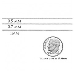 호놀룰루 주얼리 14K 리얼 솔리드 화이트 골드 0.5mm 또는 1mm 박스 체인 목걸이, 16