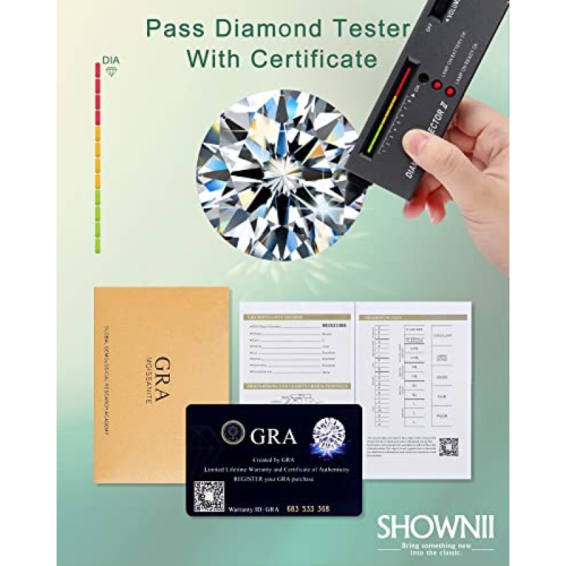 SHOWNII Moissanite 다이아몬드 하트 목걸이 925 스털링 실버 18K 화이트 골드 체인 펜던트 목걸이 1ct/2ct 크리스마스 결혼 기념일 생일 발렌타인 데이 선물 여성용 여자 친구 쥬얼리 18 인치