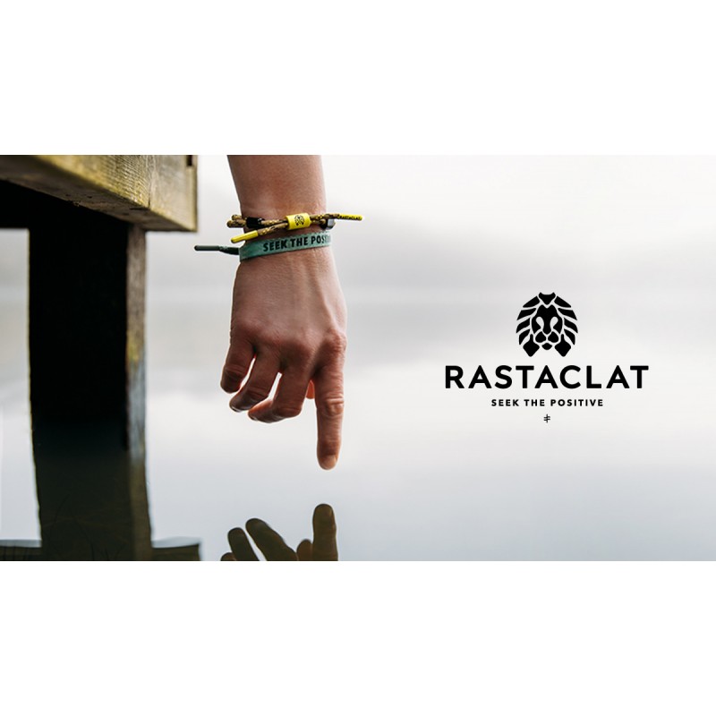 Rastaclat 원래 손으로 조립된 긍정적인 느낌 모든 연령대의 남성을 위한 조정 가능한 단일 레이스 팔찌 | 여성