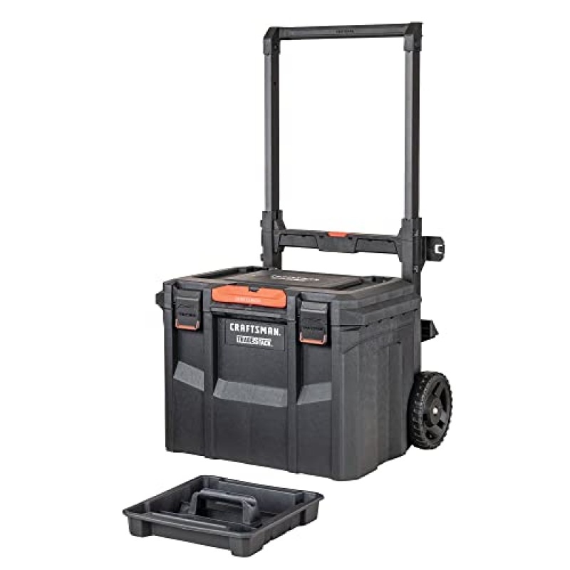 CRAFTSMAN TRADESTACK 시스템 서랍 도구 상자, 도구 보관함, 잠금 가능, 검은색, 21인치(CMST21430)