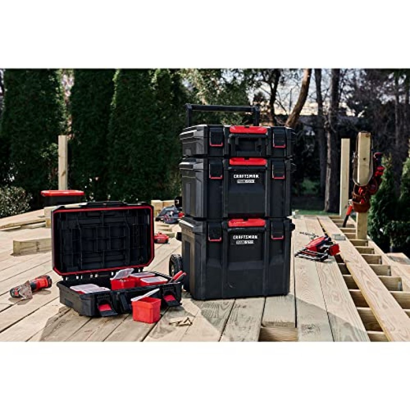 CRAFTSMAN TRADESTACK 시스템 서랍 도구 상자, 도구 보관함, 잠금 가능, 검은색, 21인치(CMST21430)