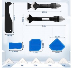 코킹 도구 그라우트 제거 도구 그라우트 도구 3개의 유리 접착제가 포함된 코킹 도구 코너 스크레이퍼 - 코킹 제거 도구 3 in 1 코킹 마무리 도구