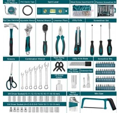 Sundpey 가정용 도구 키트 257-PC - 가정용 자동 수리 도구 세트 완전한 일반 수공구 세트 - 핸디맨 및 정밀 드라이버 세트용 도구 키트 및 남성용 여성용 미터법 육각 키 및 도구 상자 보관 케이스