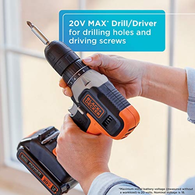 Beyond by BLACK+DECKER 홈 도구 키트, 20V MAX 드릴/드라이버 포함, 83피스(BDPK70284C1AEV)