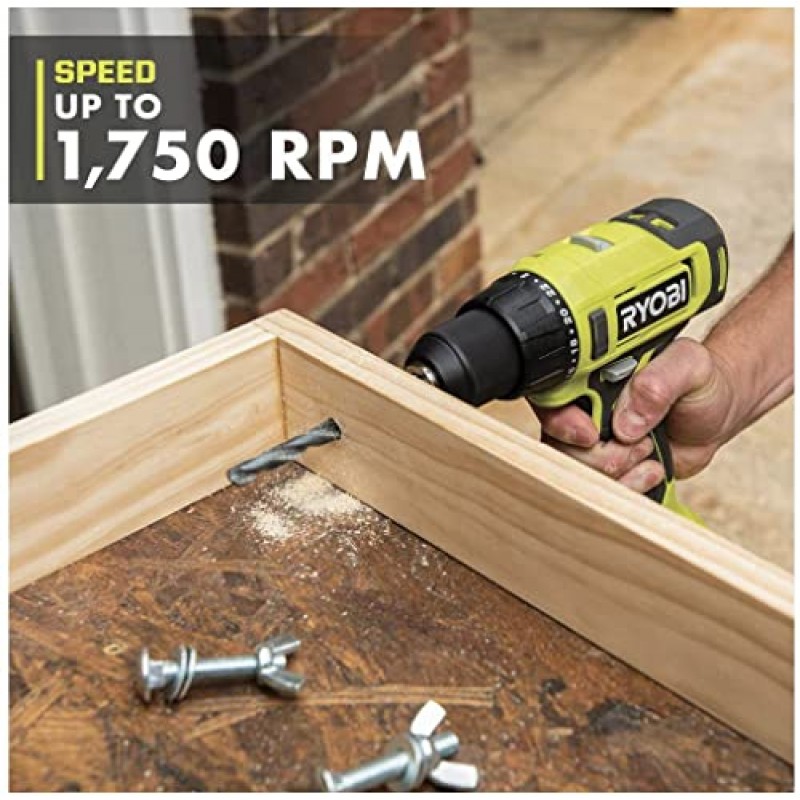 RYOBI ONE+ 18V 무선 1/2인치 드릴/드라이버(공구 전용) PCL206B 검정색 녹색