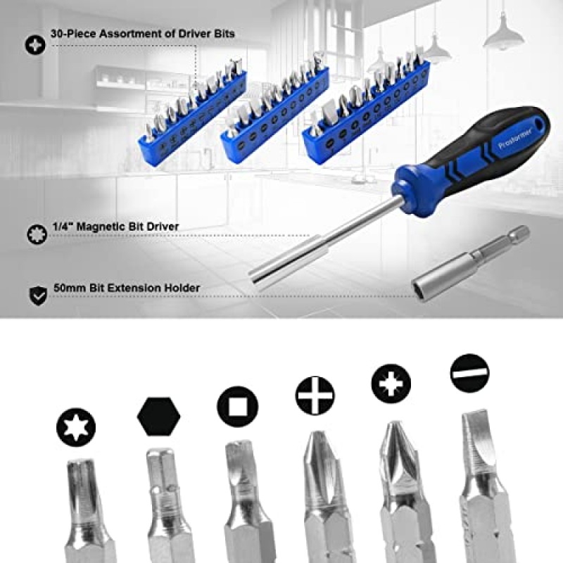 Prostormer 160피스 주택 수리 도구 세트, 집, 차고, 대학 기숙사 및 사무실용 도구 상자 보관 케이스가 포함된 일반 가정용 수공구 키트