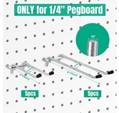 10팩 페그보드 후크, 헤비 듀티 1/4