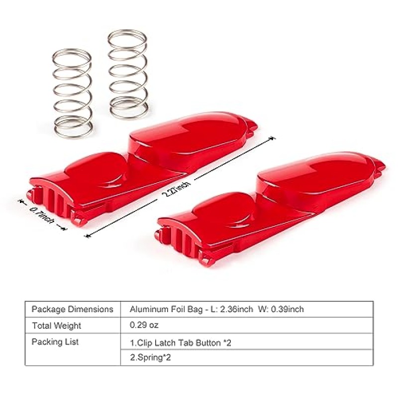 2 팩 클리너 헤드 클립 래치 탭 버튼 교체 다이슨 V7 V8 V10 V11 V15 진공 청소기 확장 완드 클립 버튼, 완드 튜브/조명 도구 버튼(스프링 포함)