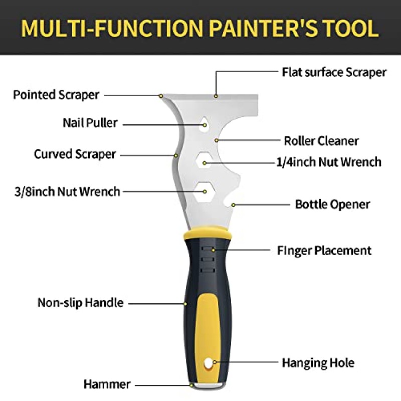 베이스보드용 트림 풀러 도구, 트림 제거 도구 세트, 페인터 도구 및 프라이 바 세트 포함, 상업용 작업용 타일 도구, 베이스보드, 몰딩, 사이딩 및 바닥재 제거