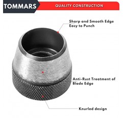 TOMMARS 중공 펀치 키트 핀 포인트 펀치 샤프트 홀 펀치 세트 가스켓 펀치 세트 가스켓 커터 14 PCS 5mm-35mm 3/16 