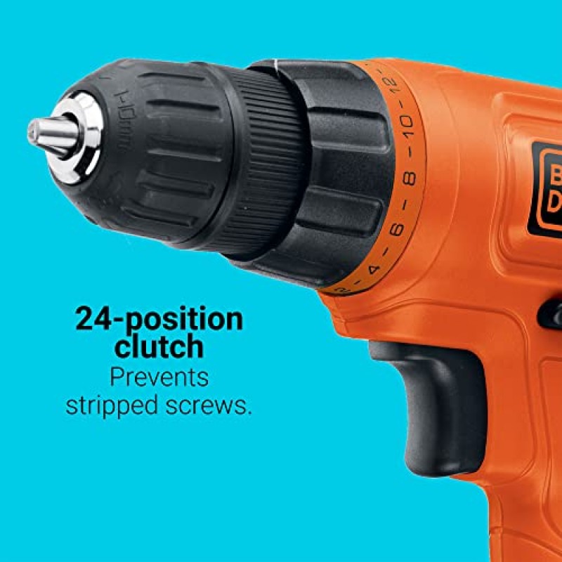 BLACK+DECKER 20V MAX* POWERECONNECT 무선 드릴/드라이버 + 30개 키트(LD120VA)