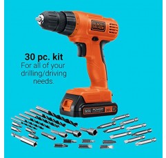 BLACK+DECKER 20V MAX* POWERECONNECT 무선 드릴/드라이버 + 30개 키트(LD120VA)