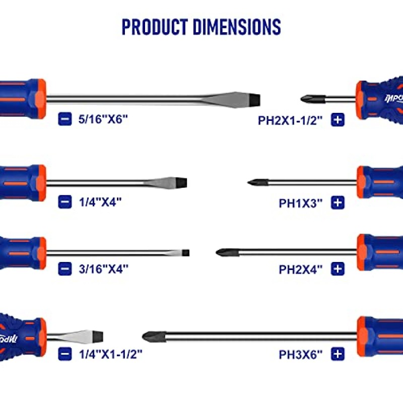 InPower 스크루드라이버 세트, 자기 스크루드라이버 세트 8개에는 십자 드라이버 및 일자 드라이버, 주택 수리, 개선, 공예용 홈형 드라이버 4개 및 십자 드라이버 4개가 포함되어 있습니다.…