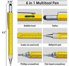 Jishi Multitool Pen 남성용 선물 아빠 남편 남편, 9-in-1 6-in-1 멀티 도구 펜 세트, 유용한 멋진 가제트 남성용 독특한 생일 선물, 성인을 위한 크리스마스 스타킹 스터퍼 흰 코끼리 선물 아이디어