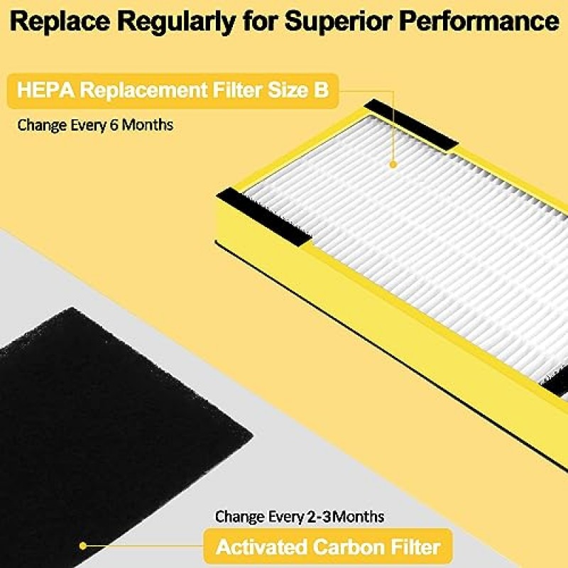 FLT4825 HEPA 필터 B Guardian 공기 청정기 교체 AC4825 AC4300 AC4800 AC4900 AC4850, 2 HEPA 필터 및 8 프리 필터
