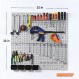 Wallmaster Pegboard 벽 정리함, 후크가 있는 금속 Pegboard, 가정용 차고 도구 보관용 헤비 듀티 차고 보관 시스템 52개 검정색