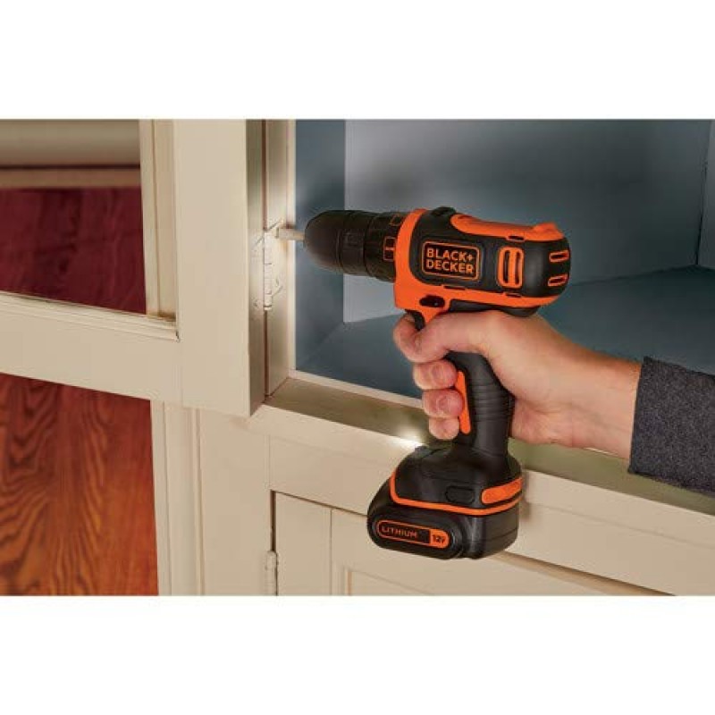 BLACK+DECKER 12V 드릴 및 홈 도구 키트, 42개(BCPK1249C)