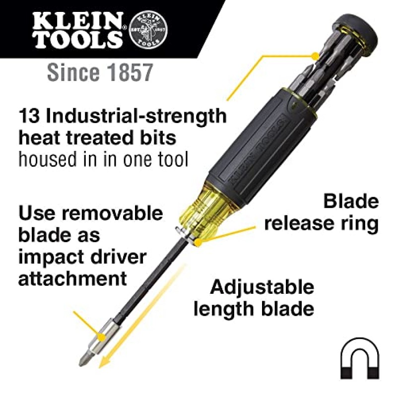 Klein Tools 80083 임팩트 드라이버 키트(7-in-1 임팩트 플립 소켓 및 14-in-1 멀티 비트 길이 조절 가능 드라이버 포함), 2피스