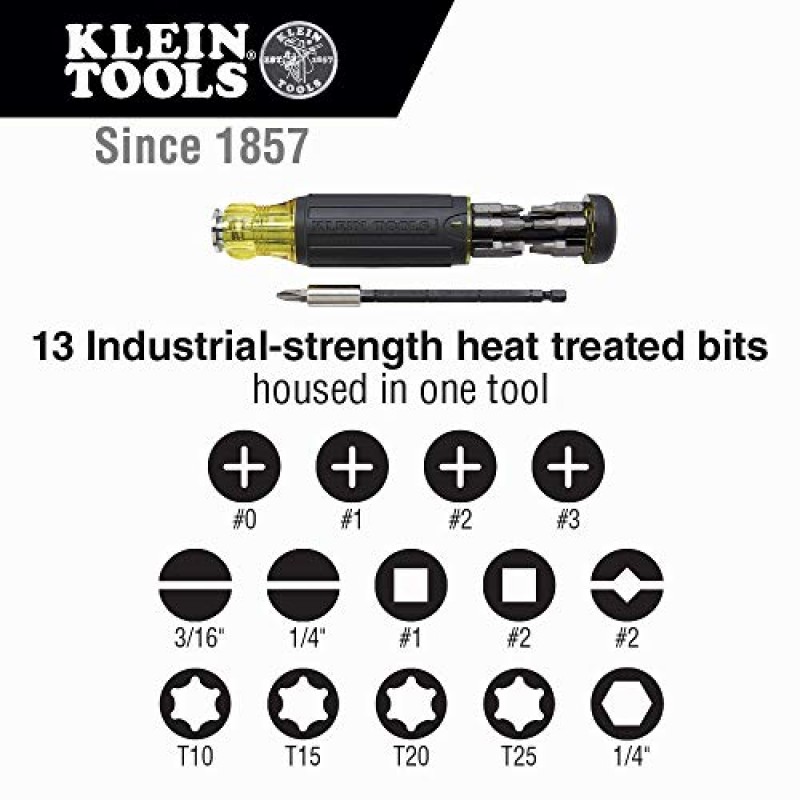 Klein Tools 80083 임팩트 드라이버 키트(7-in-1 임팩트 플립 소켓 및 14-in-1 멀티 비트 길이 조절 가능 드라이버 포함), 2피스