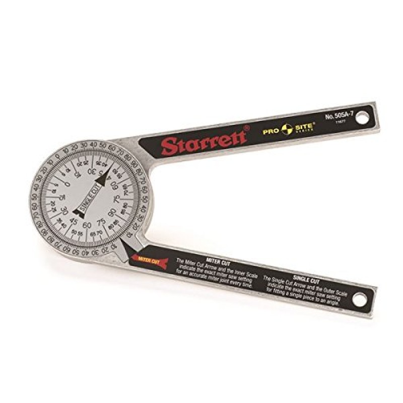 Starrett ProSite 마이터 각도기 각도 측정기(2개의 레이저 각인 저울 포함) - 목수, 배관공 및 DIY 주택 개조에 적합 - 7