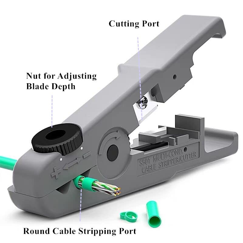 Gaobige RJ45 압착 도구 키트 통과, Cat5 Cat5e Cat6 RJ45 이더넷 압착 도구, 20개 Cat6 1.1mm 통과 커넥터, 20개 커버, 케이블 테스터, 와이어 스트리퍼 포함