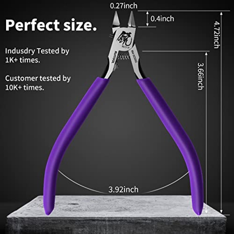 RUITOOL 모델 니퍼, 초보자를 위한 건담 모델 도구, 플라스틱 모델 수리 및 수정, 초박형 외날 미끄럼 방지 그립, 건프라 모델 빌딩용 4.7인치 샤프 커터