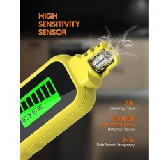 천연 가스 감지기, 가정용 PUTECCH HD06 가스 누출 감지기, 메탄, 프로판, 부탄과 같은 누출 위치를 찾아내는 시각 및 청각 경보 기능이 있는 휴대용 가연성 가스 스니퍼(배터리 포함)(노란색)