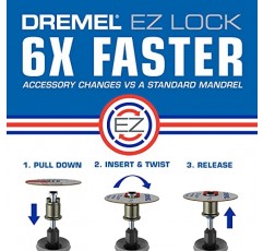 Dremel EZ406-02, EZ - 잠금 스타터 키트, 1 1/2인치(38.1mm) 휠 직경, 5개 유리섬유 강화 절단 휠 및 EZ402 맨드릴 포함, 회전 공구 커팅 디스크 액세서리